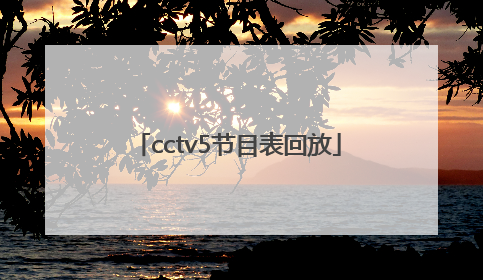 「cctv5节目表回放」CCTV5回放